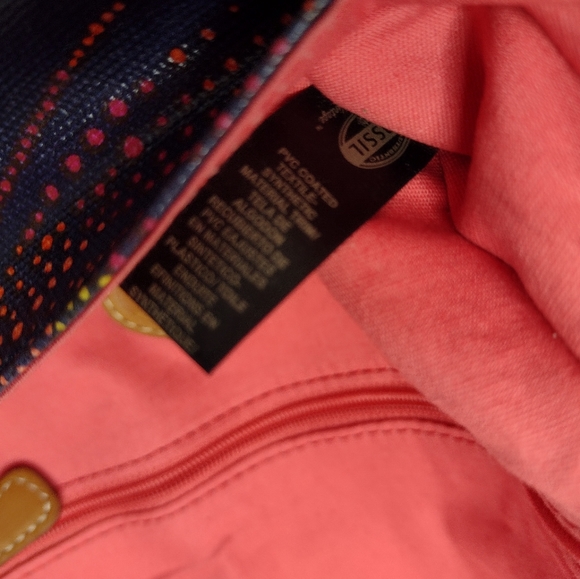 Fossil Slim Abstract Print Canvas Crossbody Shoulder Bag Purse (V1). - Picture 8 of 8